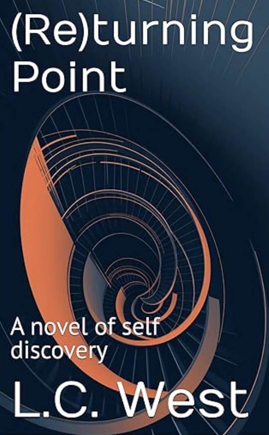 (Re)turning Point - LGBTQIA+ Novel Cover featuring a spiral design symbolizing journey and self-discovery